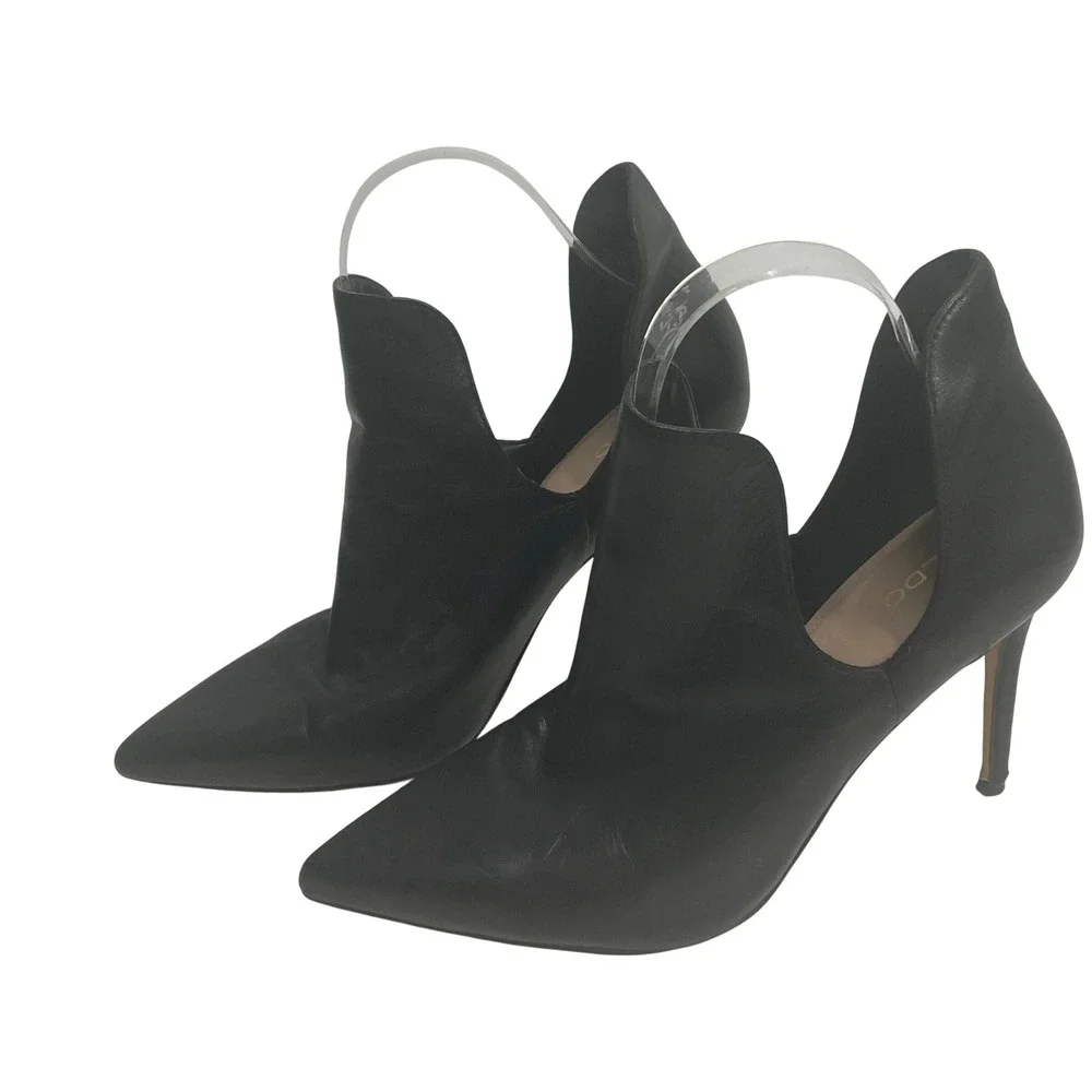 Aldo Black Leather Pointed Toe Stiletto Heel Shootie Booties Womens 8.5 US 39 EU